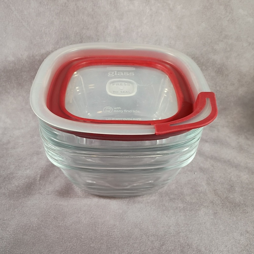 Rubbermaid 4 Cup Glass Storage Container (set of 2) w/ 1 Snap & Seal Lid